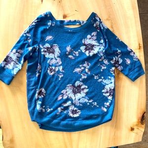 Maurices 3/4 sleeve sweater with floral detail